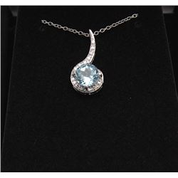 # 135 GENUINE BLUE TOPAZ PENDANT NECKLACE