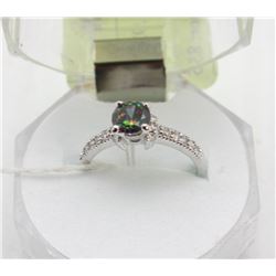 #106 RAINBOW MYSTIC TOPAZ .925 STERLING SILVER RING
