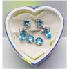 Image 1 : 3 PAIRS OF BLUE AND SILVER EARRINGS