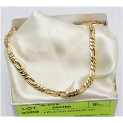 TWO GOLD PLATED CHAINS 22"