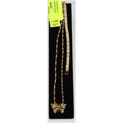 GOLD PLATED CHAIN  AND BUTTERFLY PENDANT 20" WITH
