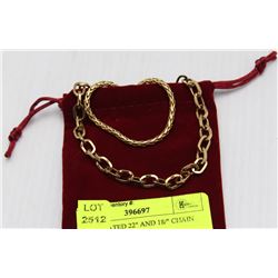 GOLD PLATED 22" AND 18/" CHAIN SET