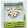 Image 1 : YELLOW FLOWER RING SIZE 6.5 & EARRING SET