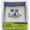 Image 1 : BLUE/SILVER STUDS AND RING SET SIZE 7