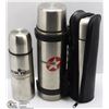 Image 1 : BOX W/SET OF 3 NEW STEEL THERMOSES