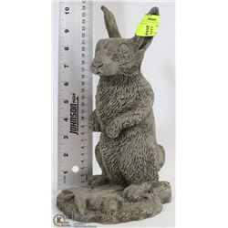 CEMENT RABBIT WITH POT LEAF STATUE