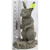 Image 1 : CEMENT RABBIT WITH POT LEAF STATUE