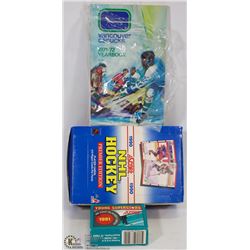 FLAT OF HOCKEY CARDS & 2 VANCOUVER CANUCKS 1970'S