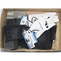5 NEW SETS OF WORK-OUT GLOVES AND GOLF GLOVES