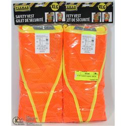 LOT OF 2 SAFETY VESTS - SIZE XL