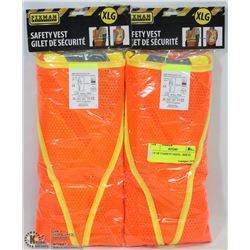 LOT OF 2 SAFETY VESTS - SIZE XL