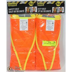 LOT OF 2 SAFETY VESTS - SIZE XL
