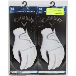 LOT OF TWO WOMEN'S CALLAWAY GOLF GLOVES