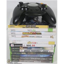 XBOX AND WII GAMES WITH XBOX CONTROLLER