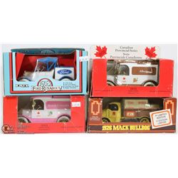 LOT OF 4 ERTL DIECAST TRUCKS SCALE 1:24