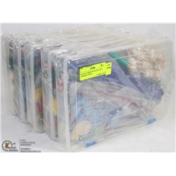 LOT OF 5 CRAFT KITS IN PLASTIC STORAGE TOTES