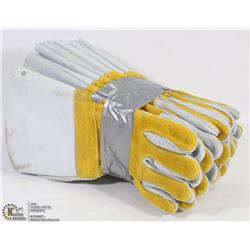 LOT OF 6 PAIRS LEATHER WELDING GLOVES