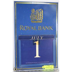 ANTIQUE METAL ROYAL  BANK CALENDAR MADE IN CANADA