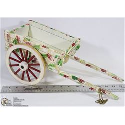 WOODEN WHEELBARROW PLANTER/HANGING ORNAMENT