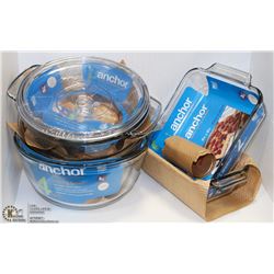 NEW ANCHOR HOCKING 8 PC GLASSWARE COLLECTION