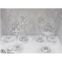 NEW 4PC 24 OZ WINE GLASSES & PAIR 10'' CANDLESTICK
