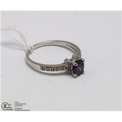 #87  PURPLE AMETHYST .925 STERLING SILVER RING