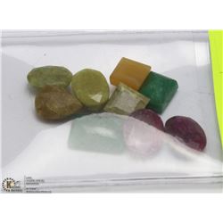 #30  NATURAL GREEN EMERALD & RUBY  SAPPHIRE