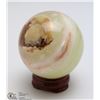 Image 1 : #8 GREEN ONYX SPHERE BALL + STAND