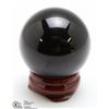 Image 1 : #13 BLACK OBSIDN CRYSTAL SPHERE BALL + STAND