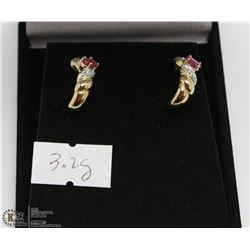 #141 GENUINE RED RUBY EARRINGS