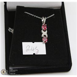 #134  GENUINE PINK RUBY PENDANT NECKLACE