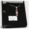 Image 1 : #134  GENUINE PINK RUBY PENDANT NECKLACE