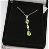 Image 1 : #127 GENUINE PERIDOT PENDANT NECKLACE