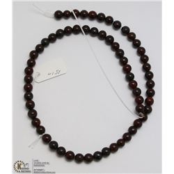 #37 NATURAL BLOOD STONE LOOSE BEAD NECKLACE  15"