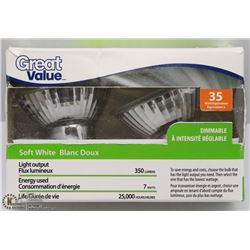 GREAT VALUE 2 LEF GU10 MR16 REPLACEMENT BULBS