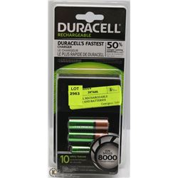 DURACELL RECHARGEABLE CHARGER AND BATTERIES
