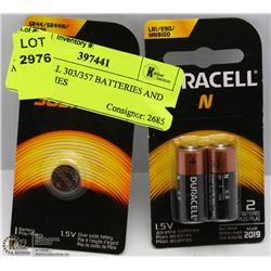 DURACELL 303/357 BATTERIES AND N BATTERIES
