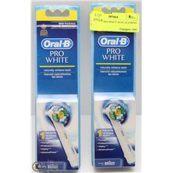 2 ORAL B PRO WHITE REPLACEMENT HEADS