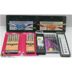 FLAT WITH ASSORTED ARTISTS COLOR PENCILS AND MORE