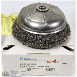 SAIT LARGE CUP BRUSH 5/8-11 CRIMP WIRE 6X0.020CS