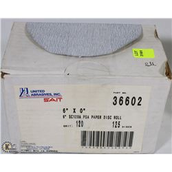 6"X0" PAPER DISC ROLLS SILICONE CARBIDE 120 GRIT