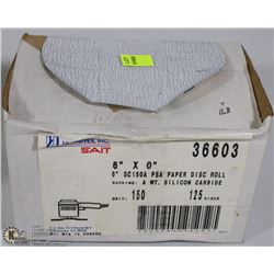 6"X0" PAPER DISC ROLLS SILICONE CARBIDE 150 GRIT