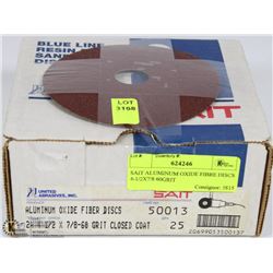 SAIT ALUMINUM OXIDE FIBRE DISCS 4-1/2X7/8 60GRIT