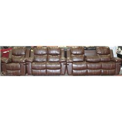 NEW 3PC NORWICH RECLINER SOFA WITH DROP DOWN