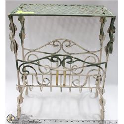VINTAGE METAL NEWSPAPER STAND/TABLE