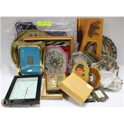 LOT OF VINTAGE PICTURE FRAMES & SILVER TRAYS