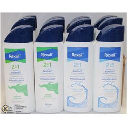 CASE OF 12 FULLSIZE REXALL BRAND 2-IN-1 SHAMPOO