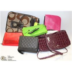 LOT OF 7 LADIES PURSES, WALLETS & MAKE-UP BAGS