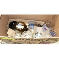 BOX OF ASSORTED LAS VEGAS COLLECTIBLE GLASSWARE