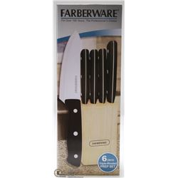 FARBERWARE 6PC TRIPPLE RIVETED KNIFE SET WITH